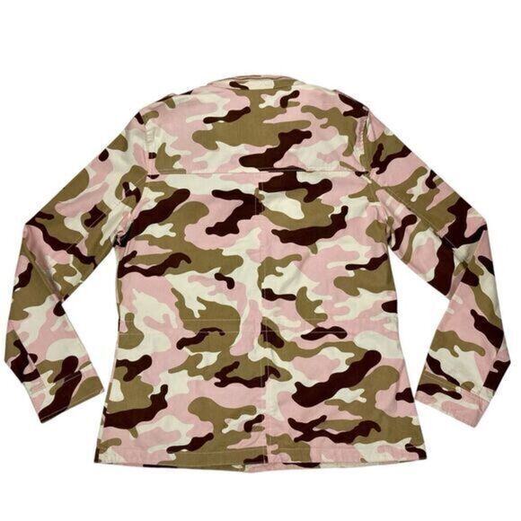 Love Tree Camouflage Jacket Women L Pink Brown Full Zip Street Style Bomber Coat - Picture 6 of 16